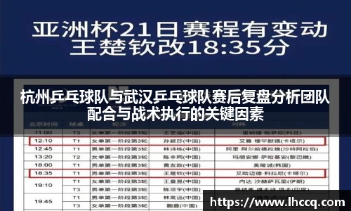 杭州乒乓球队与武汉乒乓球队赛后复盘分析团队配合与战术执行的关键因素